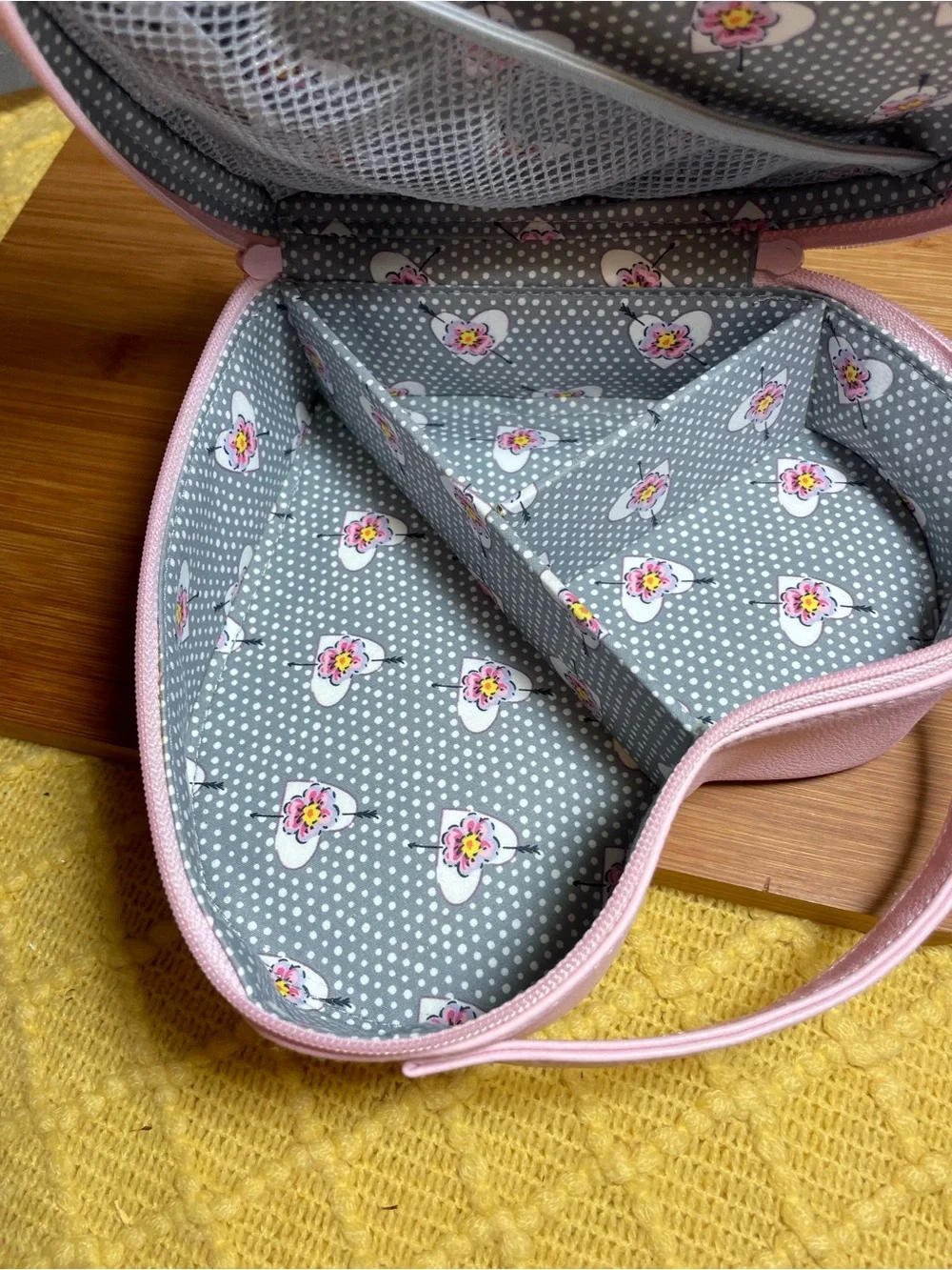 Vera Bradley Pink Heart-Shaped Floral Cosmetic Case